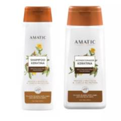 AMATIC - Shampoo y Acondicionador Keratina Amatic