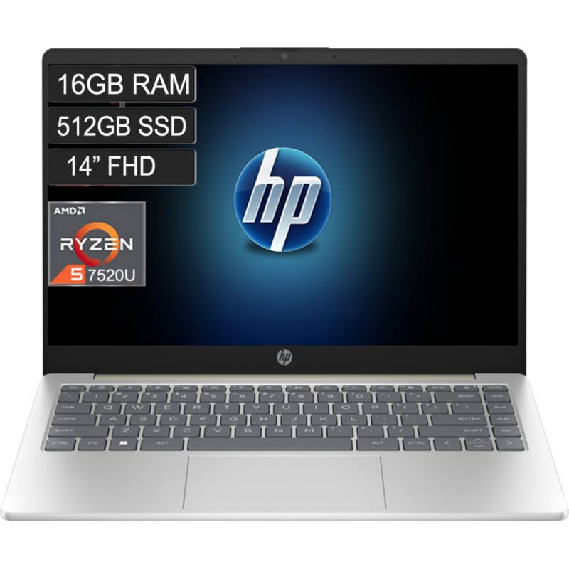 Portatil Hp Laptop 14 Em0009la Ryzen 5 7520u 16gb 512gb Fhd Hp 2259