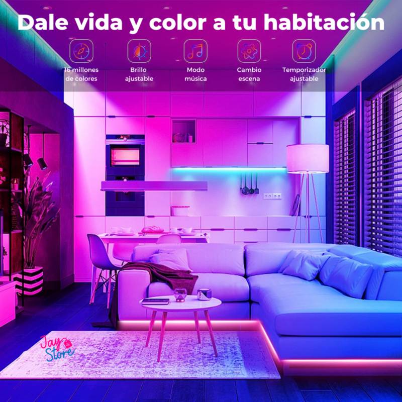 Tira Luces Led Wifi Inteligente Rgb Musical Ritmica 10 Mt Alexa Google