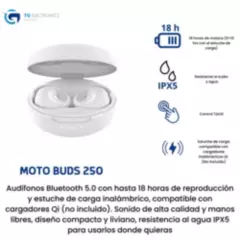 MOTOROLA - Audifonos Motorola Moto Buds 250 Inalambricos Color Blanco Hasta 18h