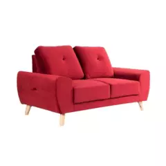 MUEBLES MOLTI - Sofa 2 Puestos Microfibra Liam Rojo