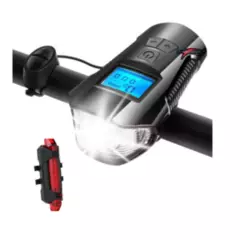 GENERICO - Linterna con velocímetro USB para Bicicleta  Luz trasera