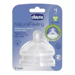 CHICCO - Chicco Natural Feeling Silicone Nipple Adjustable Flow 4m x2