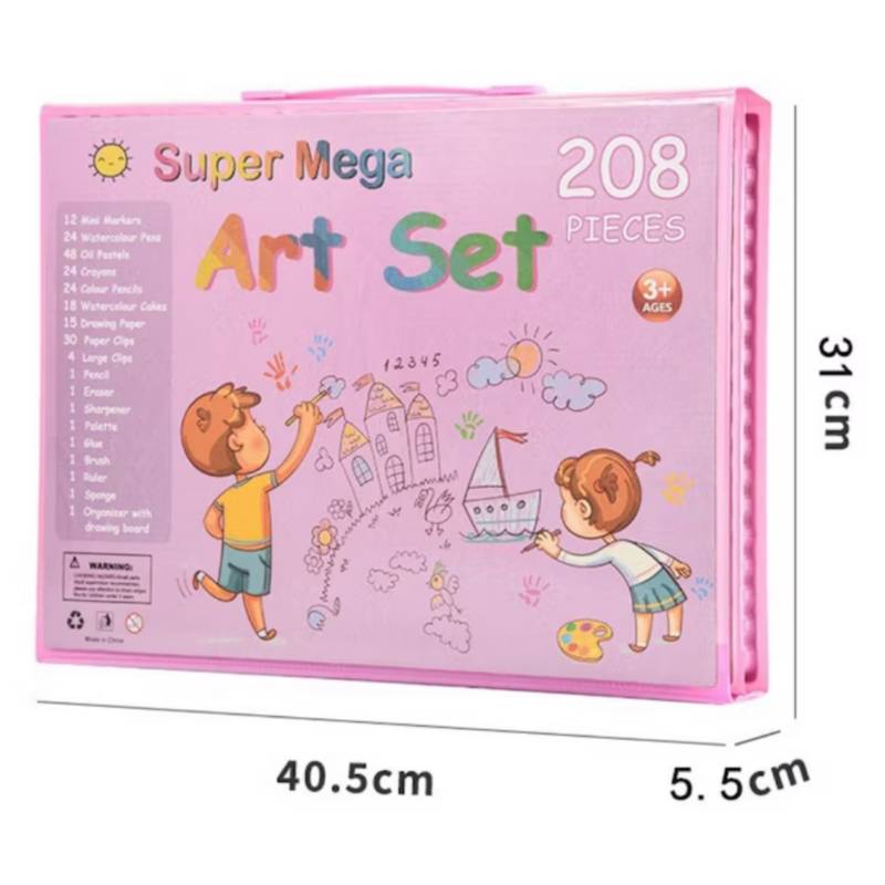 Set De Arte 208 Piezas Maleta Dibujo Creativo Niños - Luegopago