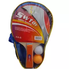 GENERICO - Kit 2 Raquetas Ping Pong 2 Pelotas Deportiva Tenis Mesa 8600