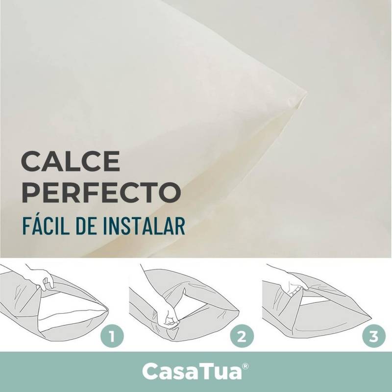 Funda Almohada Satin Saten Tipo Seda Set X2 Unids 100 O 76cm GENERICO