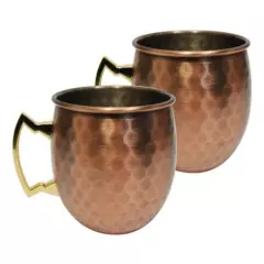 CASATUA - Vasos Cobre Moscow Mule Vintage Set De 2 Mugs Casatua 500ml