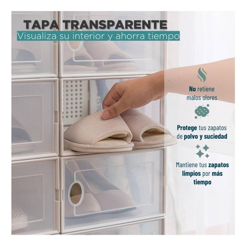 Cajas Organizador De Zapatos Set 4 Zapatero Apilable Casatua GENERICO