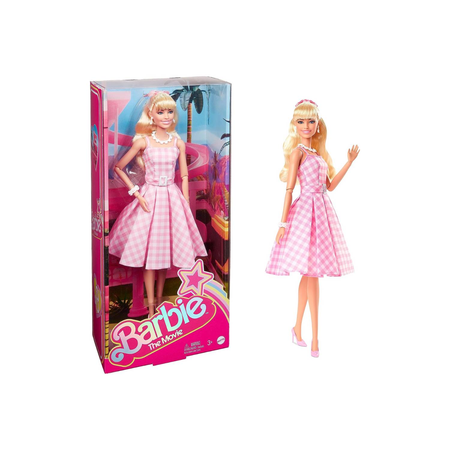 Muñeca Barbie La Pelicula Margot Robbie Pink Dress