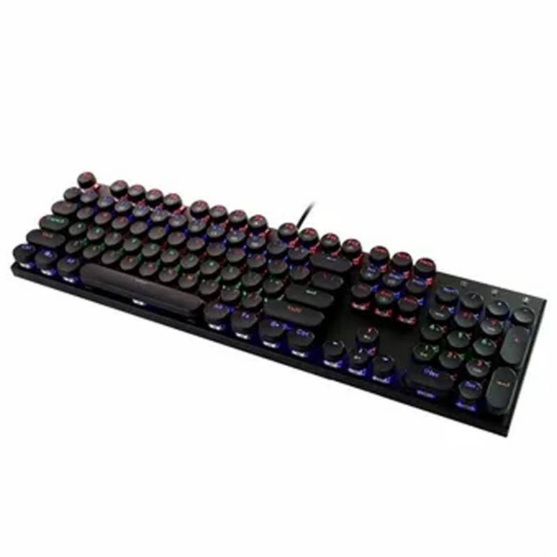 Teclado Retro Mecánico Keyboard + mouse Color Negro GENERICO