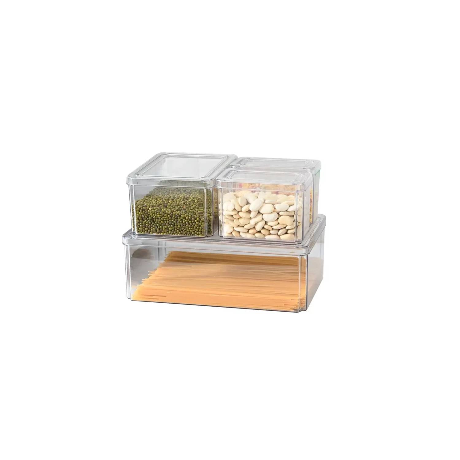 Organizador Nevera Cocina Set 4 Contenedores Con Tapa