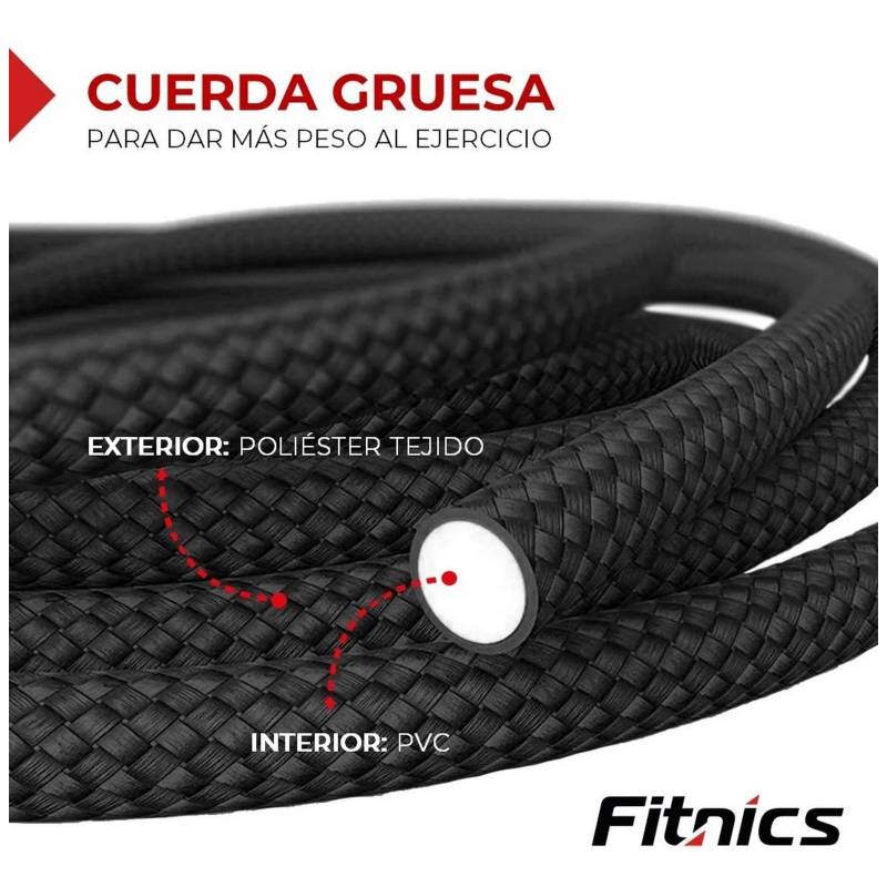 Lazo Cuerda Saltar Profesional Velocidad Aluminio - Plateado FITNICS