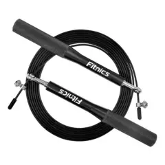 FITNICS - Lazo Cuerda Saltar Profesional Velocidad Aluminio - Negro
