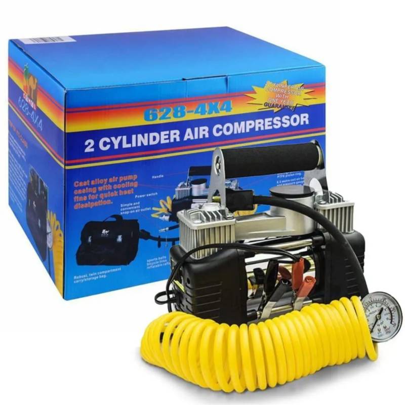 MINI Compresor Aire Auto 628-4x4 2 Cilindros 12v