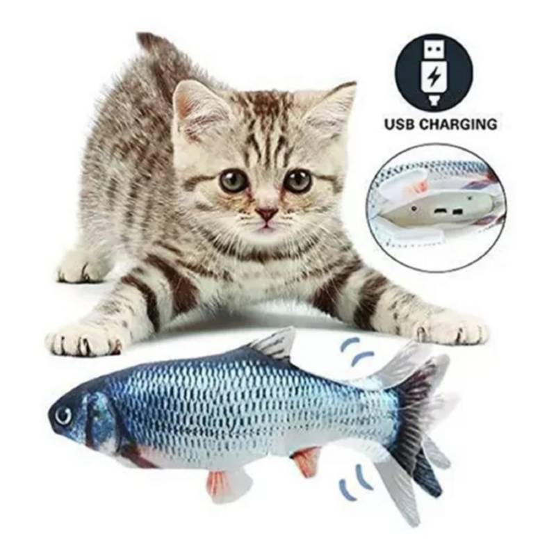 Juguete pez saltarín recargable para gato GENERICO