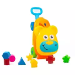 MONKEY BRANDS - juguete 2 en 1 maletin-carro con figuras geometricas