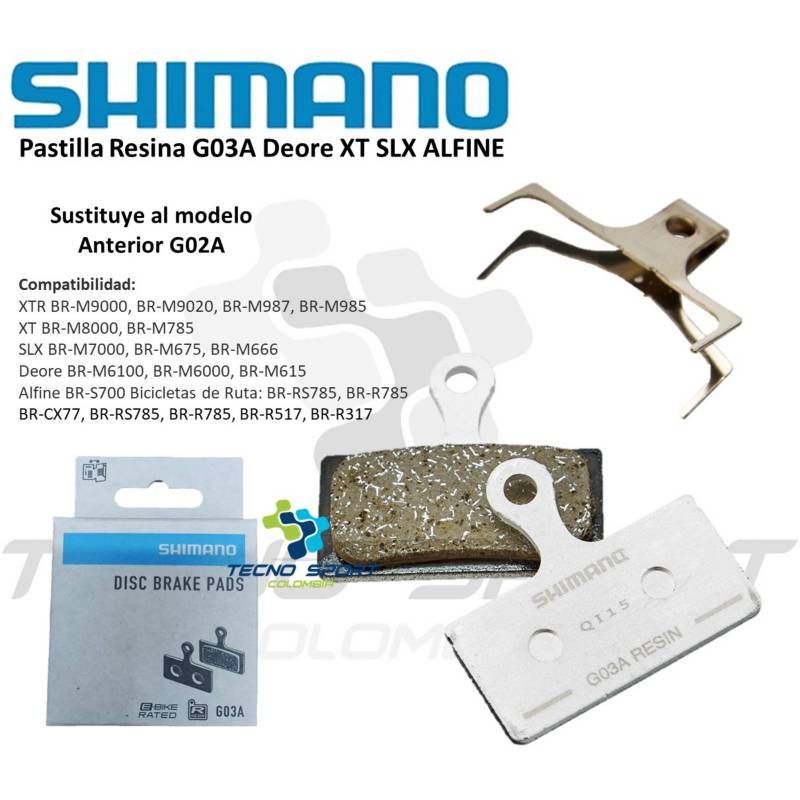 Pastilla de freno SHIMANO G03A - resina para SLX XT XTR