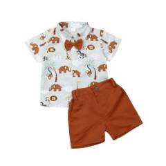 GENERICO - Prendas Ropa para niños conjuntos de vestir camisa y pantalon corto