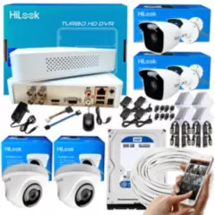 HILOOK - KIT HIKVISION HILOOK DVR 4CH 1080P + 4 CÁMARAS DE SEGURIDAD CCTV + DISCO 500GB