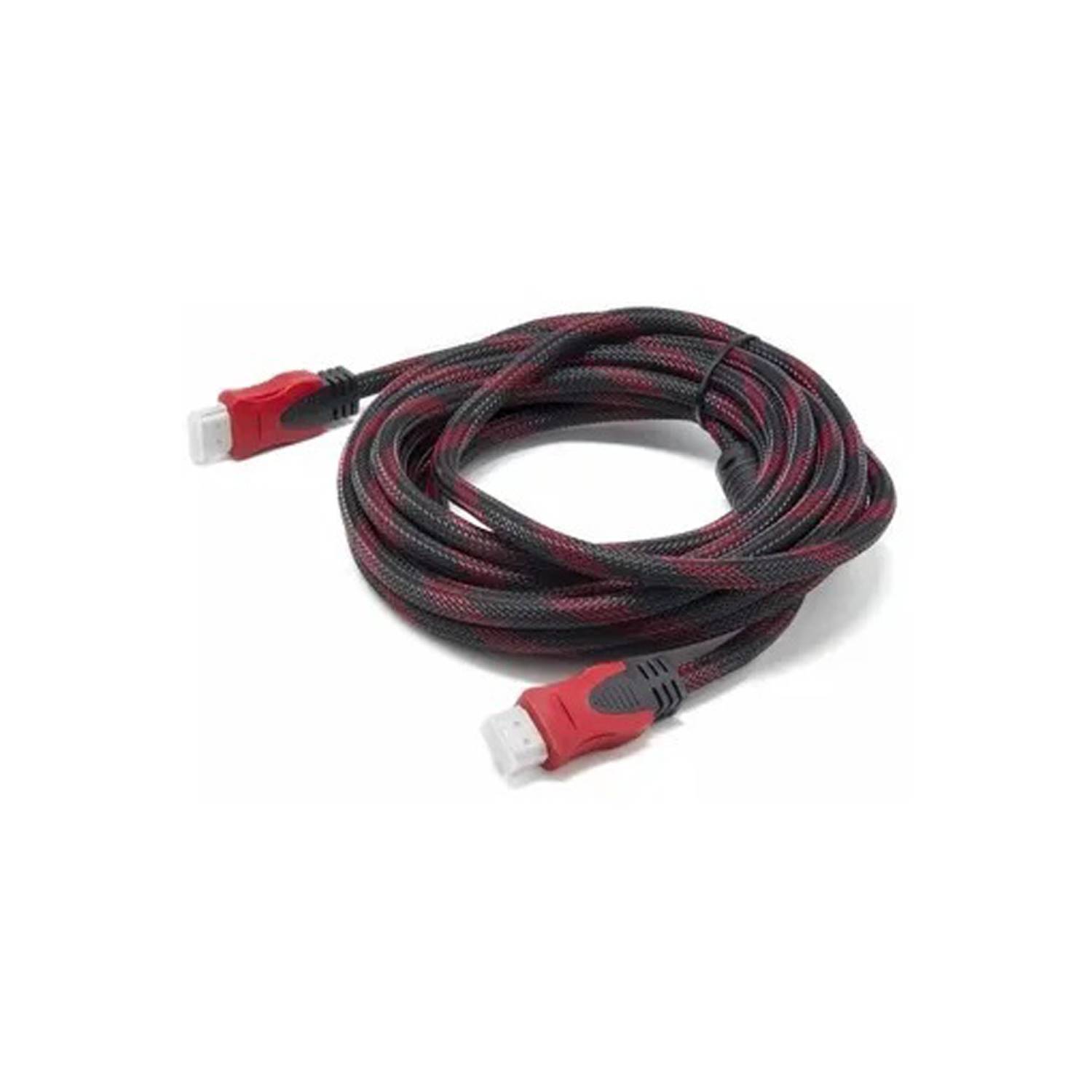 Kit 5 Cable HDMI 3 Metros Uso Rudo Color Negro Con Rojo Velocidad
