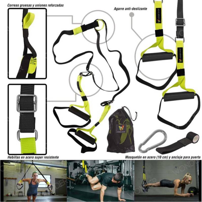 Bandas De Suspensión Trx Entrenamiento Anclaje Acero + Bolso