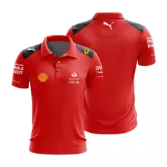 GENERICO - Camiseta Tipo Polo Para Hombre Formula 1 Ferrari