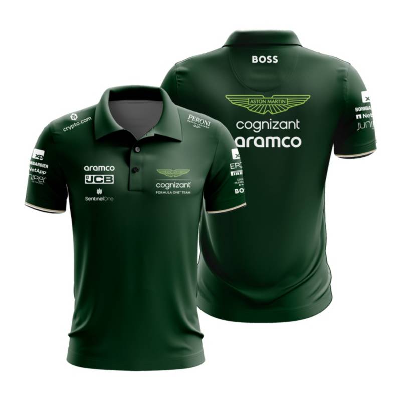 Camiseta Tipo Polo Para Hombre Formula 1 Aston Martin GENERICO