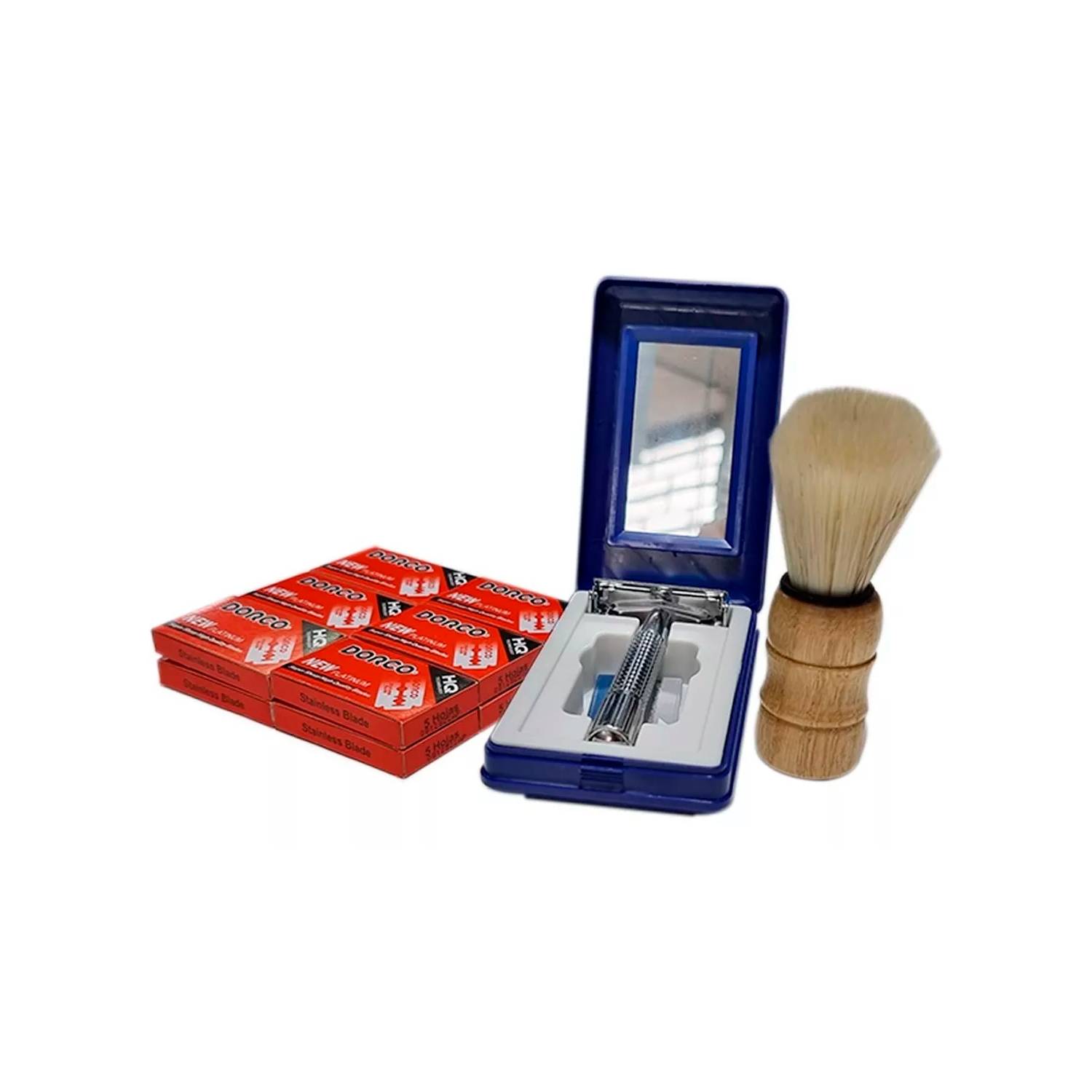 Kit de afeitado combinado de 6 piezas para hombres, brocha de afeitar  sintética, soporte para brocha
