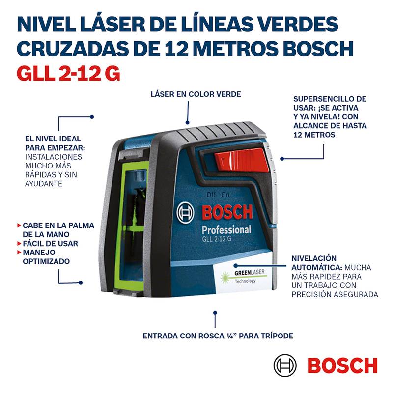 Nivel laser gll 2-12g green laser 12 mts