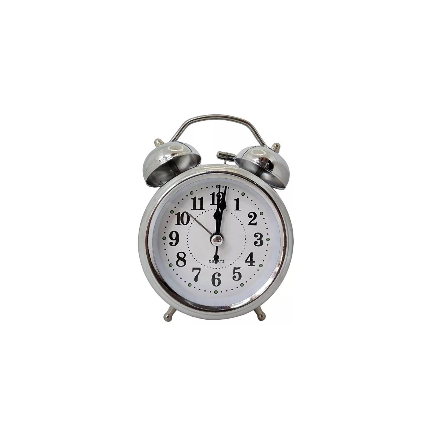  AEBDF Reloj despertador de metal con números romanos para  mesilla de noche, silencioso, reloj despertador de segundos : Hogar y Cocina
