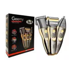 GEMEI GEEMY - Máquina afeitadora y cortadora de pelo Geemy GM-595 negra y dorada