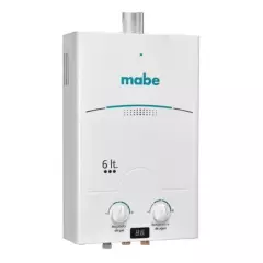 MABE - Calentador de paso 6 litros- blanco mabe cmd6tfbc