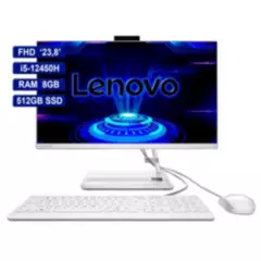 LENOVO - All In One LENOVO 238 Intel i5-12450H RAM 8GB 512GB SSD Blanco.