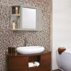 RIMAX - Gabinete para baño con espejo RIMAX - Taupe