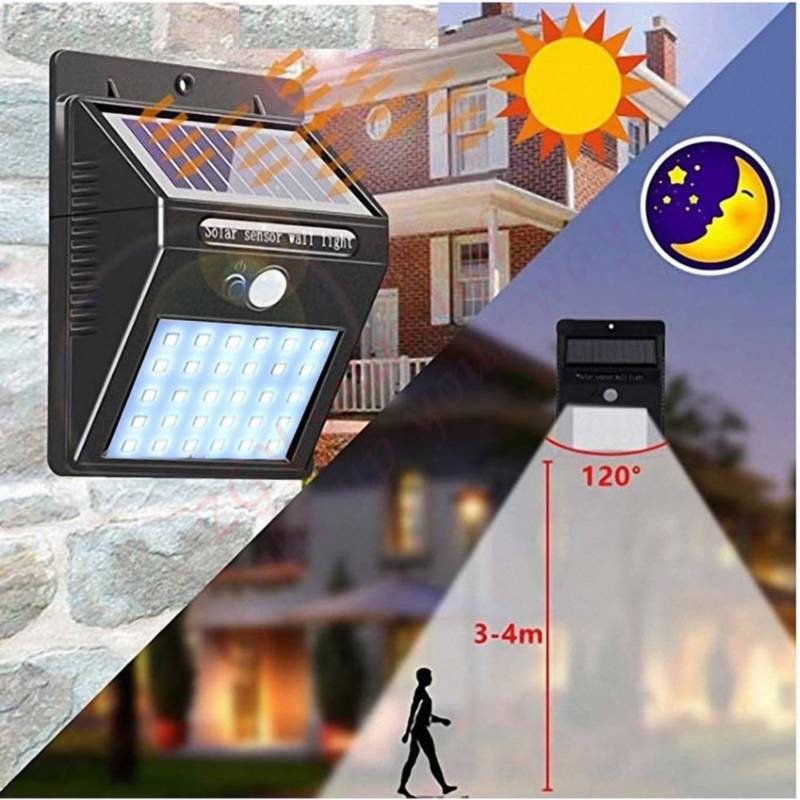 Luz led exterior solar sensor movimiento hogar energia solar GENERICO
