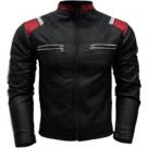 Chaqueta Cuero Hombre Estilo Motociclista Moto gray-blue Kl