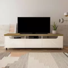 BERTOLINI - Mueble para TV Moderno 75 en MPD 200cm Pino Con Blanco
