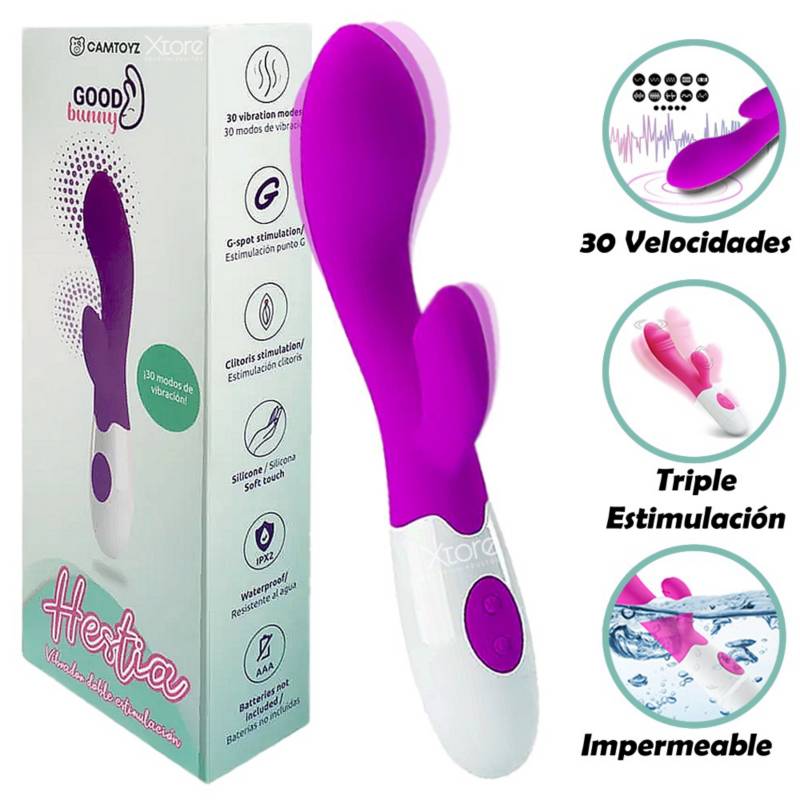 Vibrador Consolador Doble Estimulacion Conejo 30 Velocidades Generico