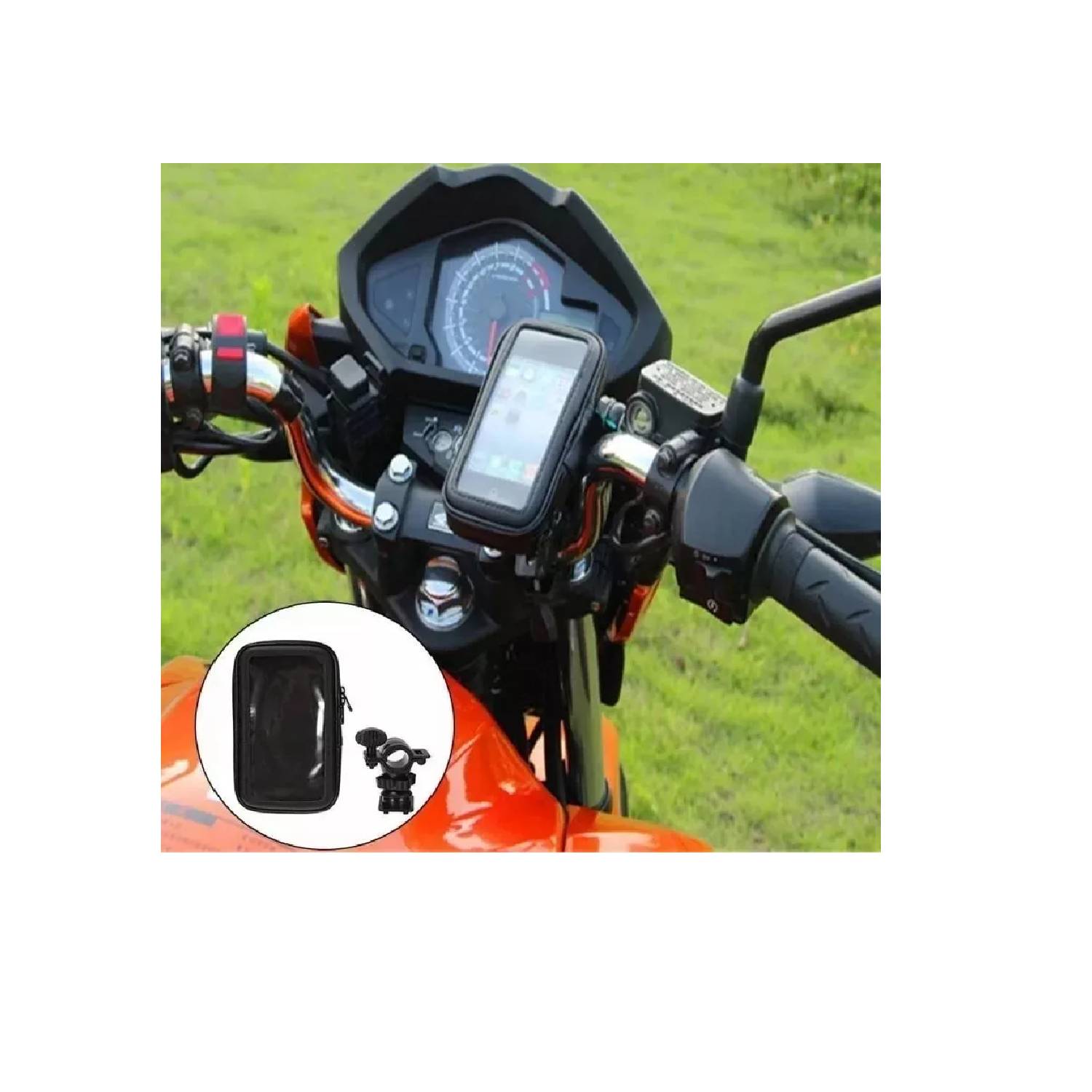 Soporte Estuche Impermeable Para Celular En Moto Bicicleta GENERICO