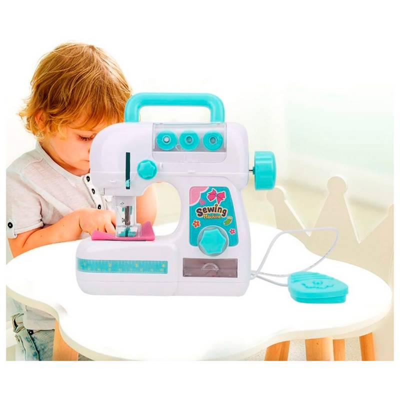 Juguete de de coser +, juguete de de coser portátil para pequeños, juguete  de de coser eléctrica para , Rosa Baoblaze máquina de coser eléctrica