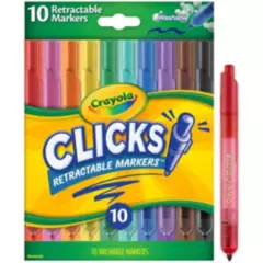 CRAYOLA - Marcadores Crayola Clicks Con Puntas Retráctiles X 10