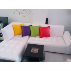 GENERICO - Juego de Sala en l Pequeña color Blanco Muebles para sala de estar