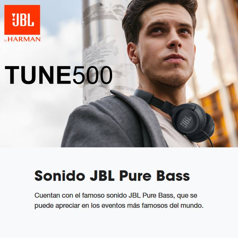 AURICULARES INALÁMBRICOS JBL TUNE 500 BLUETOOTH ON EAR NEGRO