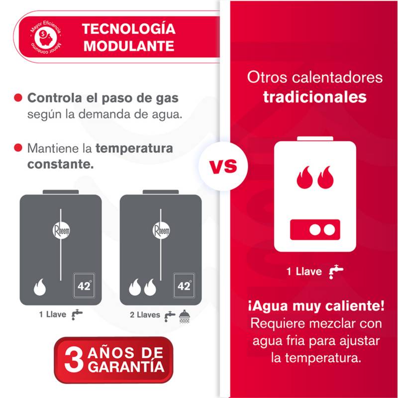 Calentador de agua 21lt Tiro Forzado Digital - Rheem Colombia