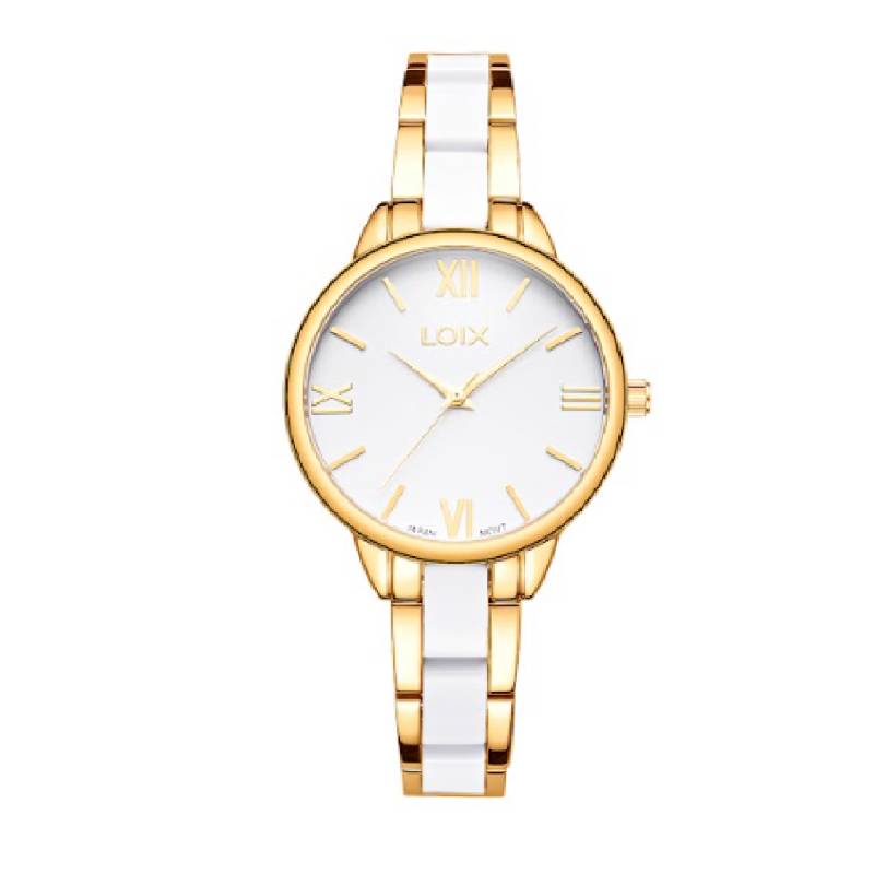 Reloj hombre LA2142-1 blanco con oro rosa, tablero blanco