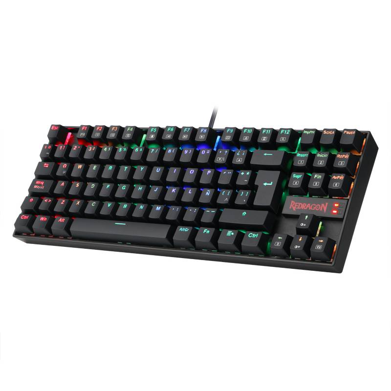 Teclado Kumara Rainbow Redragon K552-Kr Color Negro Con Switch Rojo