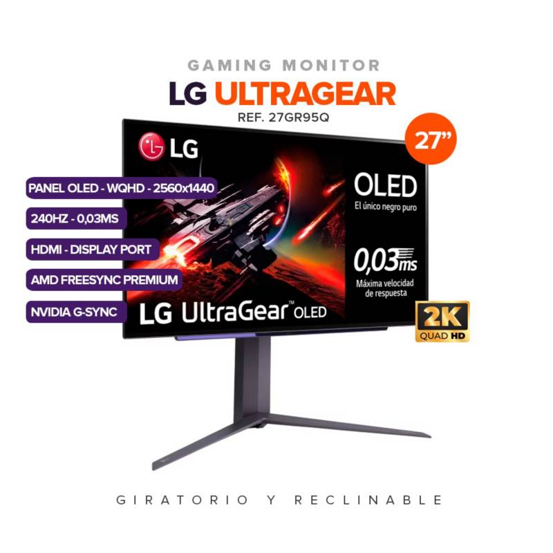 LG UltraGear 27 OLED QHD 240Hz 0.03ms FreeSync and NVIDIA G-SYNC