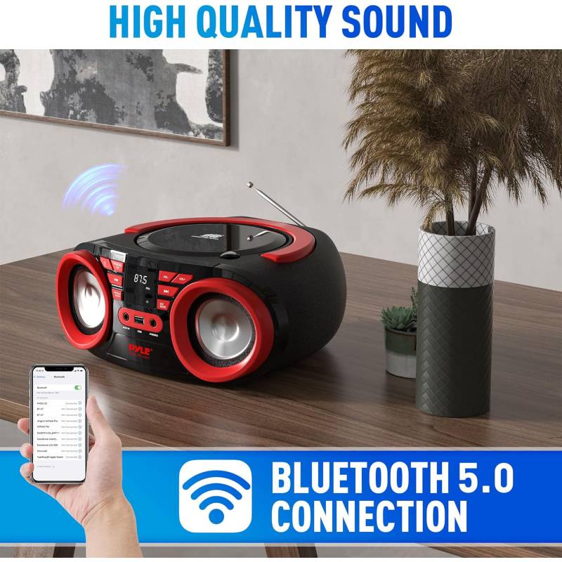  Fohil Reproductor de CD portátil con Bluetooth