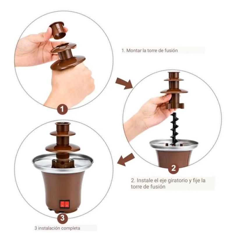Fondue de fuente de Chocolate, máquina de torre de fusión de