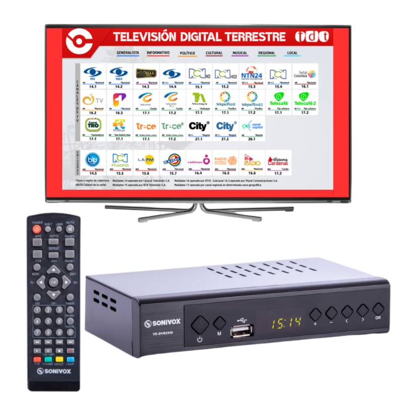 Decodificador de TV digital terrestre para canales de HDTV y SDTV - Steren  Colombia
